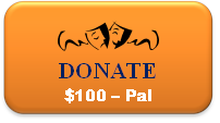 Orange donate button with white text for $100 pal level