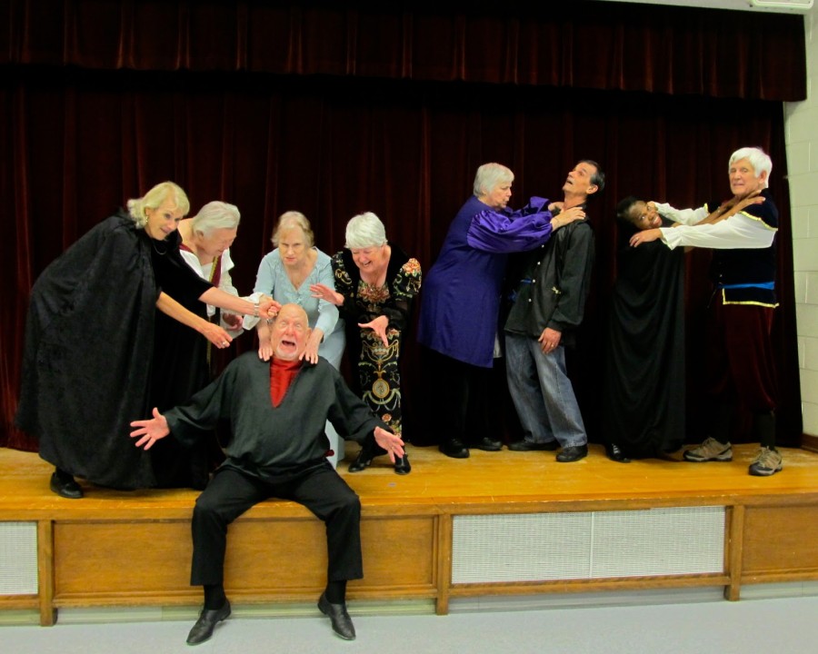 Nine various actors in different poses from The Silver Stage Players